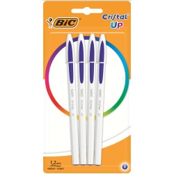 DŁUGOPIS BIC CRISTAL UP 949875 NIEBIESKI 1.2MM BIAŁA OBUDOWA BLISTER 4SZT