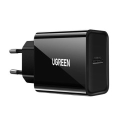 ŁADOWARKA SIECIOWA EU UGREEN 	CD137 USB-C, 20W, PD3.0 (CZARNA)