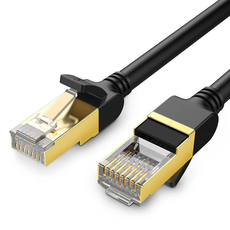 OKRĄGŁY KABEL SIECIOWY UGREEN NW107 ETHERNET RJ45, CAT.7, STP, 3M (CZARNY)