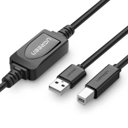 AKTYWNY KABEL USB 2.0 A-B UGREEN US122 DO DRUKARKI, 10M (CZARNY)