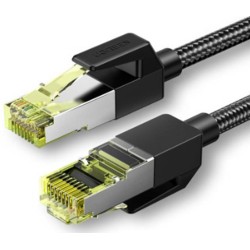 UGREEN NW150 KABEL SIECIOWY W OPLOCIE, ETHERNET RJ45, CAT.7, F/FTP, 0.5M (CZARNY)