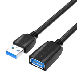 PRZEDŁUŻACZ USB 3.0 MĘSKI USB DO ŻEŃSKI USB VENTION VAS-A45-B150 1.5M (CZARNY)