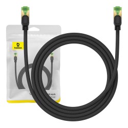 KABEL SIECIOWY W OPLOCIE KAT. 8 BASEUS ETHERNET RJ45, 40GBPS, 1,5M (CZARNY)