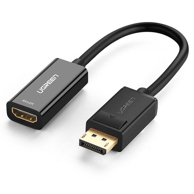 ADAPTER, KABEL DISPLAYPORT (MĘSKI)  - HDMI (ŻEŃSKI) UGREEN MM137, FULLHD 25CM (CZARNY)