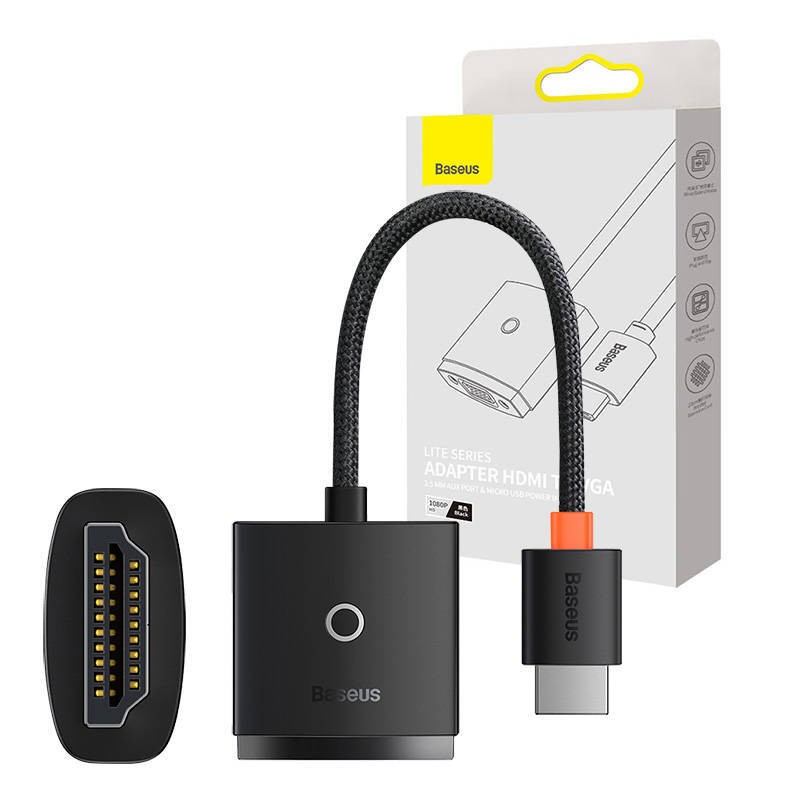 ADAPTER HDMI DO VGA BASEUS LITE SERIES Z AUDIO (CZARNY)