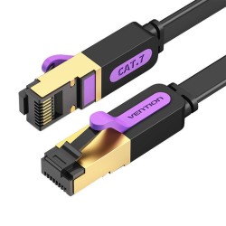 PŁASKI KABEL SIECIOWY UTP CAT7 VENTION ICABH RJ45 ETHERNET 10GBPS 2M CZARNY