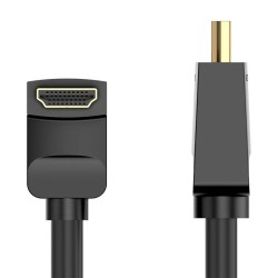 KABEL HDMI 2.0 VENTION AARBG 1,5 M, KĄTOWY 90°, 4K 60HZ (CZARNY)