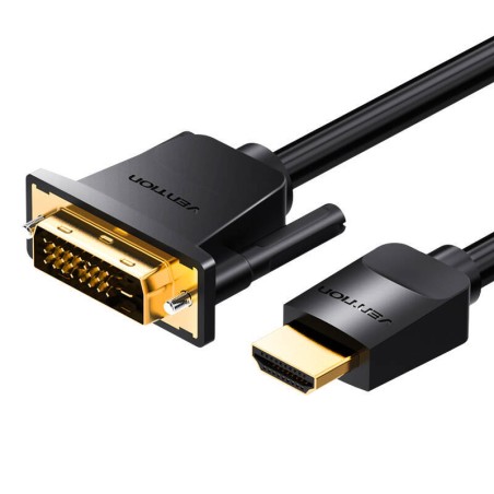 KABEL HDMI DO DVI (24+1) VENTION ABFBH 2M, 4K 60HZ/ 1080P 60HZ (CZARNY)