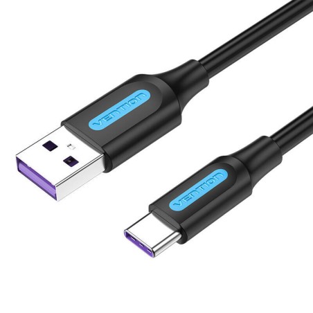 KABEL USB 2.0 A DO USB-C VENTION CORBG 5A 1,5M CZARNY PVC