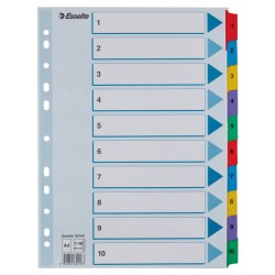 PRZEKŁADKI 1-10 A4 ESSELTE MYLAR 100161 MIX KARTON 160G