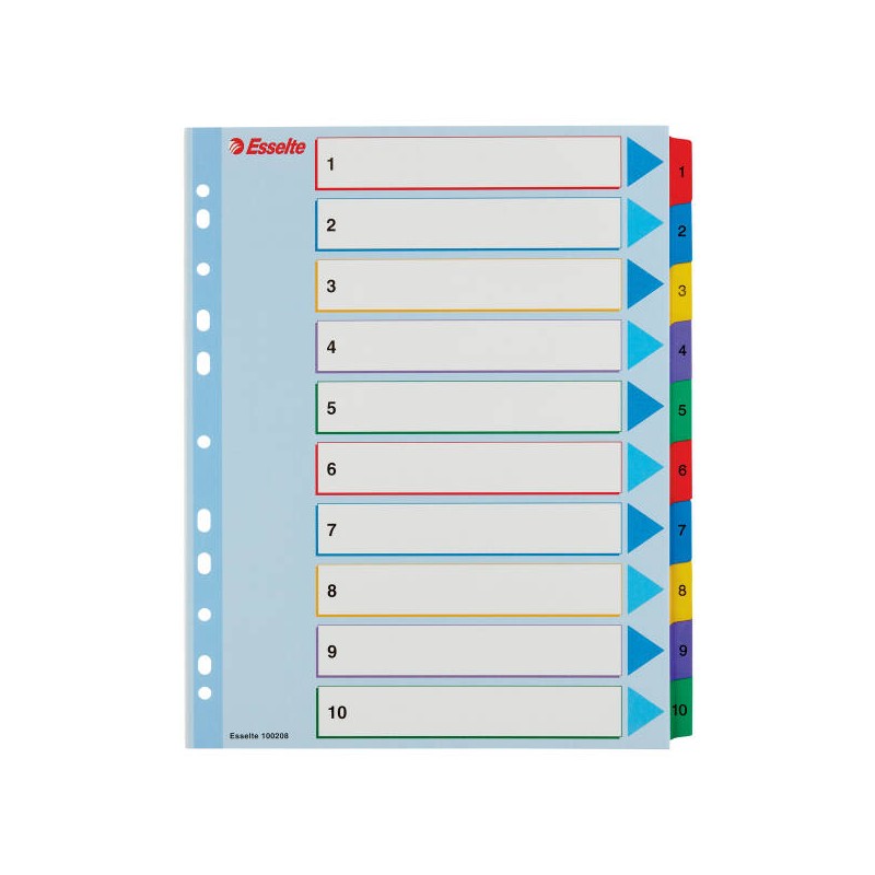 PRZEKŁADKI 1-10 A4 MAXI ESSELTE 100208 MIX