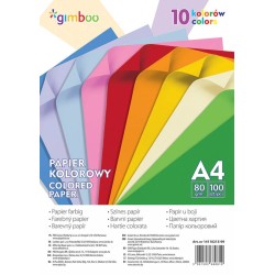 PAPIER KOLOROWY A4 80G GIMBOO MIX NEONOWY 100ARK