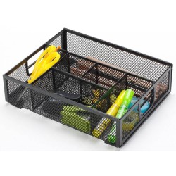 ORGANIZER NA BIURKO 235X183X65MM Q-CONNECT OFFICE SET CZARNY METALOWA SIATKA