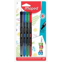 CIENKOPIS MAPED GRAPH PEPS DECO KOLORY  BASIC 4 SZT BLISTER