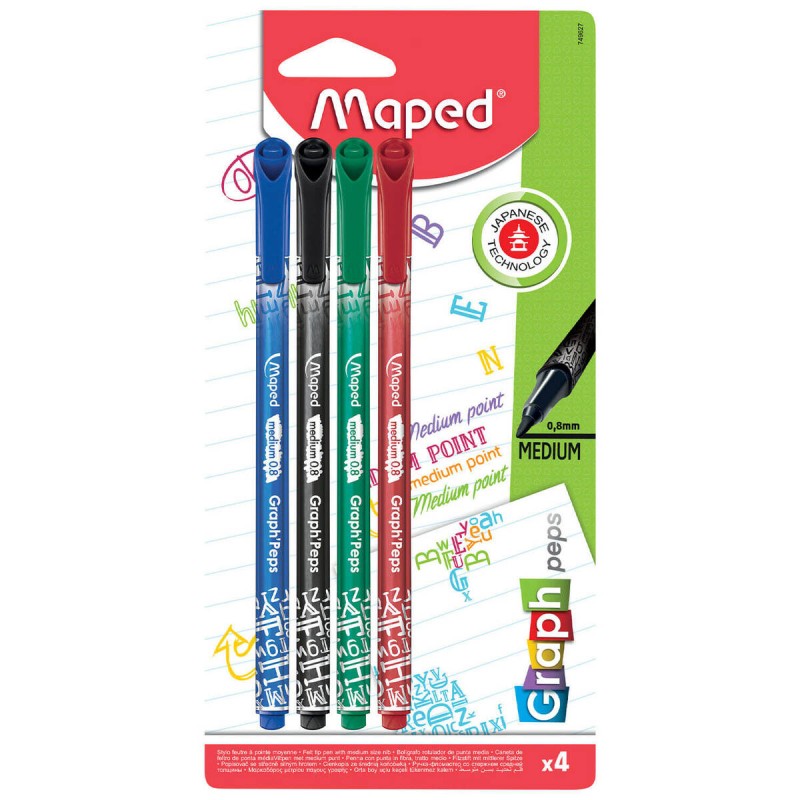 CIENKOPIS MAPED GRAPH PEPS DECO MAX 4 SZT BLISTER