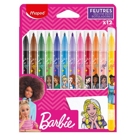 FLAMASTRY MAPED BARBIE 12 SZT