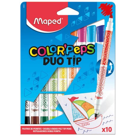 FLAMASTRY MAPED COLORPEPS DUO TIP DWUSTRONNE 10 KOLORÓW.