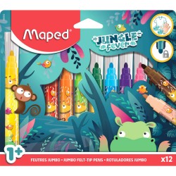 FLAMASTRY MAPED JUMBO JUNGLE FEVER 12 SZT