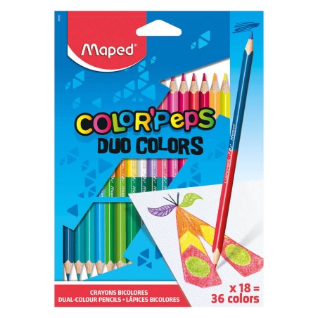 KREDKI MAPED COLORPEPS DUO DWUSTRONNE  18 SZT  36 KOLORÓW