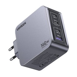 ŁADOWARKA SIECIOWA UGREEN NEXODE PRO 160W, GAN, USB + 3X USB-C (SZARA)