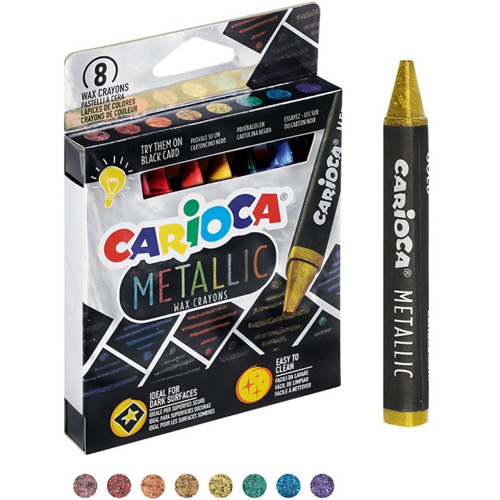 Kredki świecowe CARIOCA metaliczne