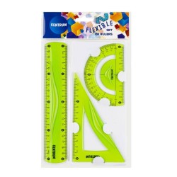 KOMPLET GEOMETRYCZNY LINIJKA 20CM EKIERKA CENTRUM FLEXIBLE 86917 KĄTOMIERZ Z LINIJKĄ