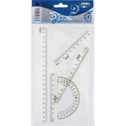 KOMPLET GEOMETRYCZNY LINIJKA 20CM EKIERKA*2 CENTRUM 80946 KĄTOMIERZ Z LINIJKĄ