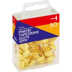 PINEZKI TAPICERSKIE ZŁOTE W POJEMNIKU PLASTIKOWYM GRAND 110-1482 50SZT