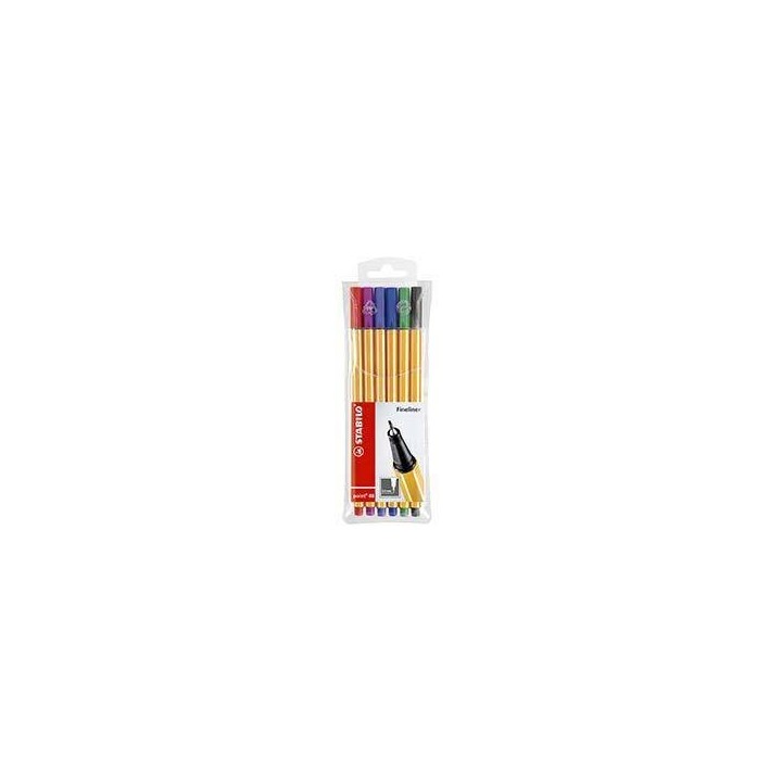 CIENKOPIS STABILO POINT 88/6 MIX*6 0.4 6SZT