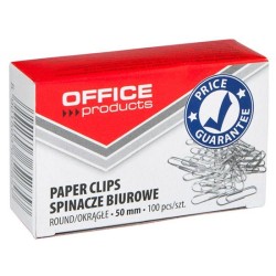 SPINACZE OKRĄGŁE 50MM OFFICE PRODUCTS SREBRNE 100SZT.