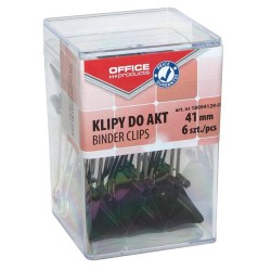 KLIPY 41MM OFFICE PRODUCTS CZARNE 6SZT