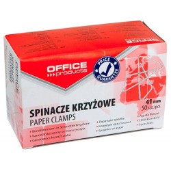 SPINACZE KRZYŻOWE 41MM OFFICE PRODUCTS SREBRNE 50SZT.