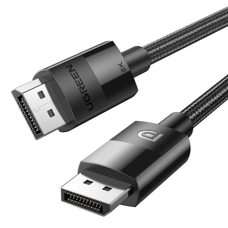 KABEL WIDEO W OPLOCIE 2 X DISPLAY PORT 1,4 MĘSKO-MĘSKI UGREEN 80390 1M