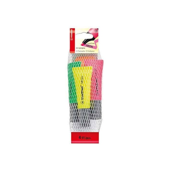 ZAKREŚLACZ STABILO NEON 72/4-1-5 MIX*4 NEON 2-5MM 4SZT.