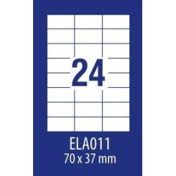 ETYKIETY SAMOPRZYLEPNE 70X37MM UNIWERSALNE ECONOMY ELA011 BIAŁE 100ARK*24SZT