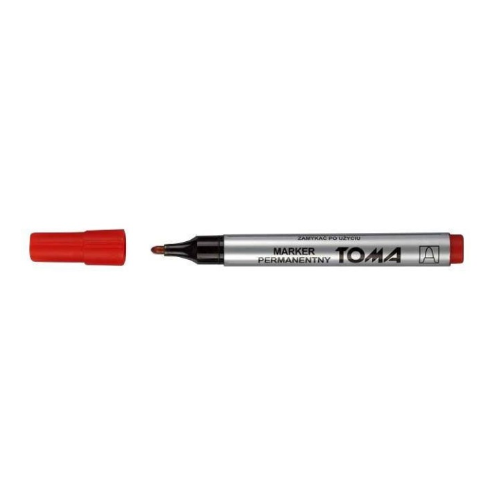 MARKER PERMANENTNY TOMA TO-090 2 2 CZERWONY OKRĄGŁA KOŃCÓWKA