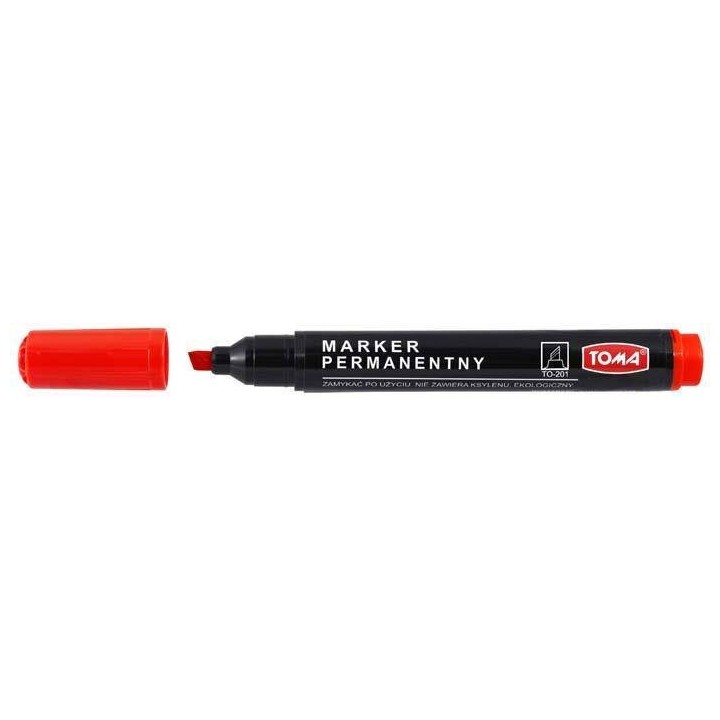 MARKER PERMANENTNY TOMA TO-201CZER CZERWONY ŚCIĘTA KOŃCÓWKA