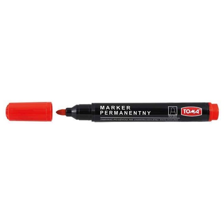 MARKER PERMANENTNY TOMA TO-202CZER CZERWONY OKRĄGŁA KOŃCÓWKA