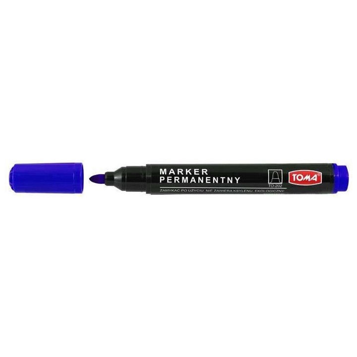 MARKER PERMANENTNY TOMA T0-202NIEB NIEBIESKI OKRĄGŁA KOŃCÓWKA