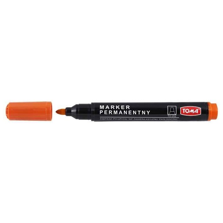 MARKER PERMANENTNY TOMA TO-202POM POMARAŃCZOWY OKRĄGŁA KOŃCÓWKA