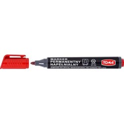 MARKER PERMANENTNY TOMA TO-222CZER CZERWONY OKRĄGŁA KOŃCÓWKA