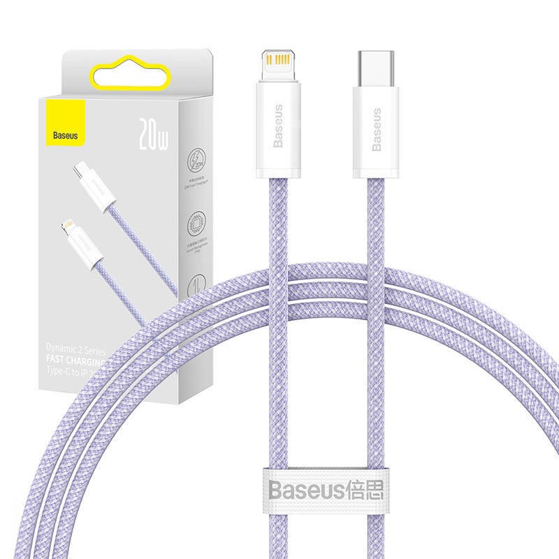 KABEL USB-C DO LIGHTNING BASEUS DYNAMIC 2, 20W, 1M (FIOLETOWY)