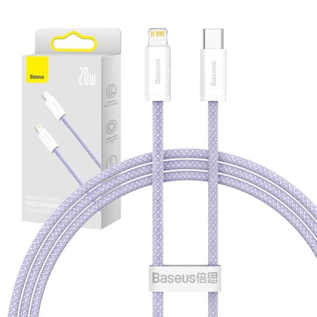 KABEL USB-C DO LIGHTNING BASEUS DYNAMIC 2, 20W, 1M (FIOLETOWY)