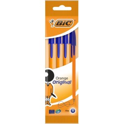 DŁUGOPIS JEDNORAZOWY BIC ORANGE ORIGINAL FINE 8308521 NIEBIESKI 0.8MM POMARAŃCZOWA OBUDOWA 4SZT