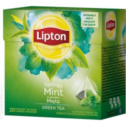 HERBATA ZIELONA Z MIĘTĄ LIPTON PIRAMIDKI, 20 TOREBEK