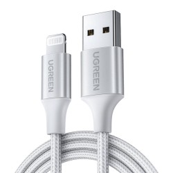 KABEL LIGHTNING DO USB UGREEN 2.4A US199, 1.5M (SREBRNY)