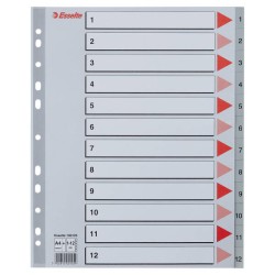 PRZEKŁADKI 1-12 A4 MAXI ESSELTE 100125 SZARY PP