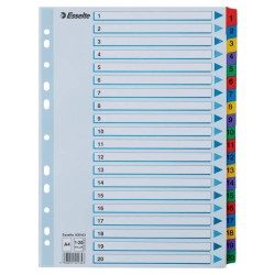 PRZEKŁADKI 1-20 A4 ESSELTE MYLAR 100163 MIX KARTON 160G