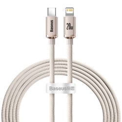 KABEL USB-C DO IP BASEUS CRYSTAL SHINE,  20W, 2M (RÓŻOWY)