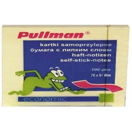 KARTECZKI SAMOPRZYLEPNE 50X75 PULLMAN P0024 ŻÓŁTY 100 KART